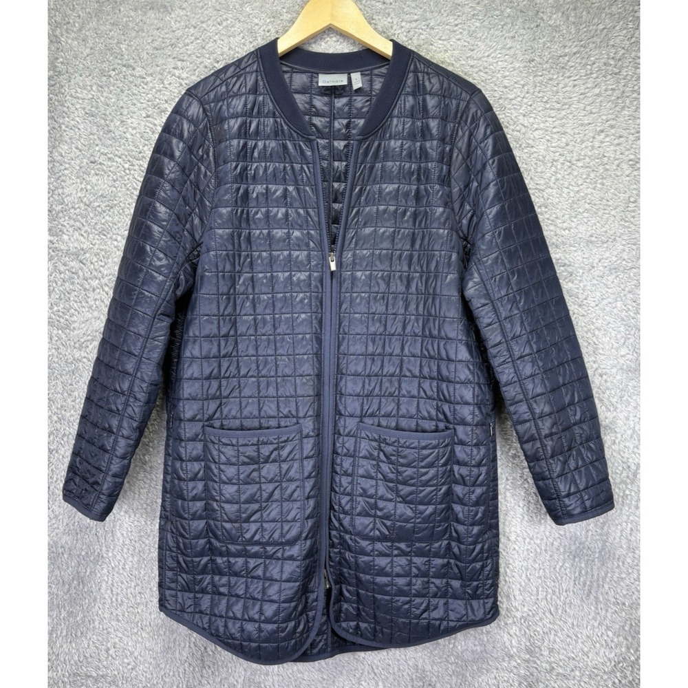Athleta Grandview PrimaLoft Shell Jacket Womens Large Blue Nylon Wind Resistant